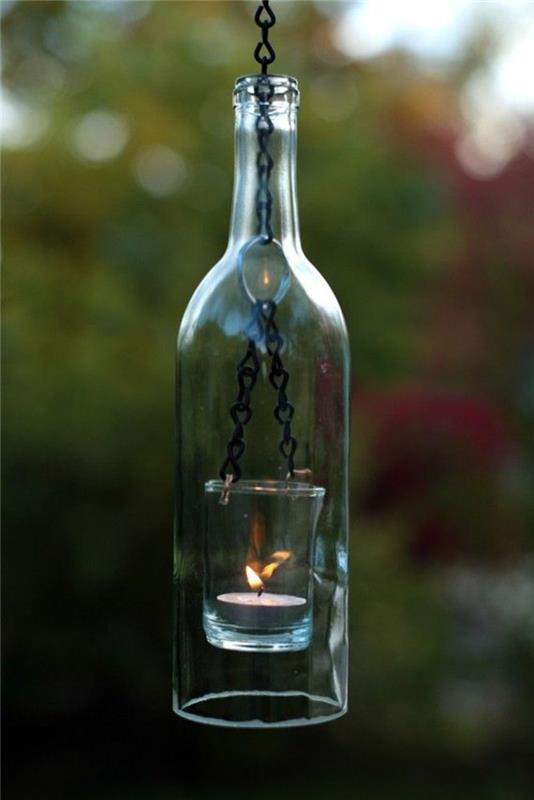 Décoration DIY avec des bouteilles en verre faites vous-même des idées de lanternes