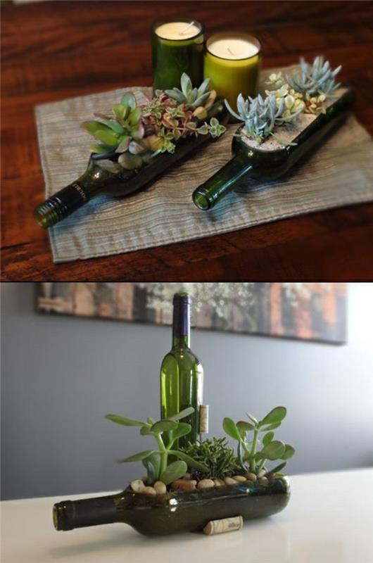 Des idées de bricolage avec des bouteilles en verre Des idées d'artisanat pour planter des plantes succulentes