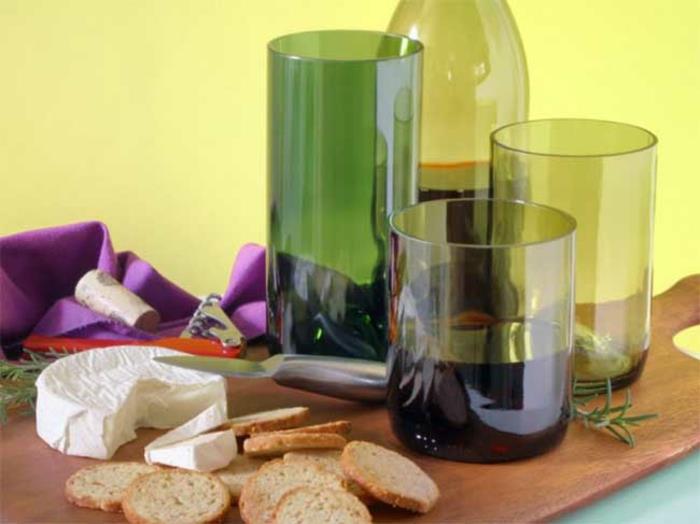 Décoration DIY avec des bouteilles en verre faites des idées pour fabriquer vous-même des verres à vin