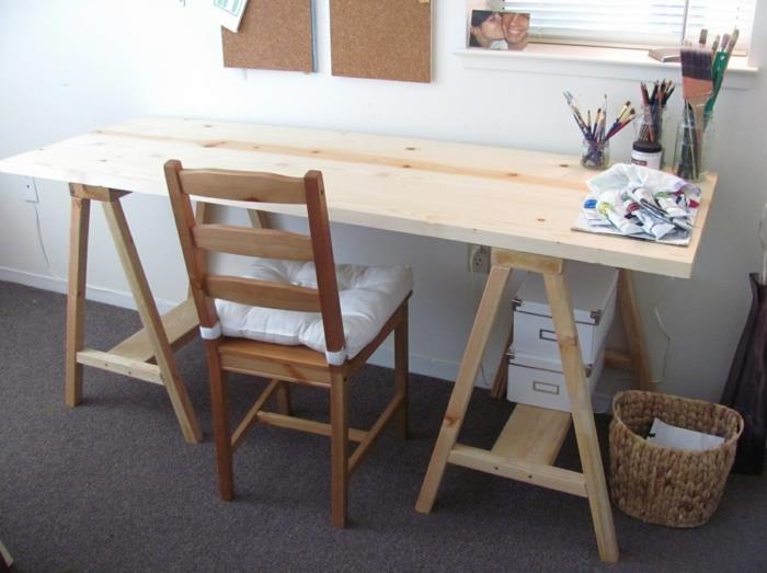 Biurko DIY zbuduj własny stół roboczy wykonany z drewna