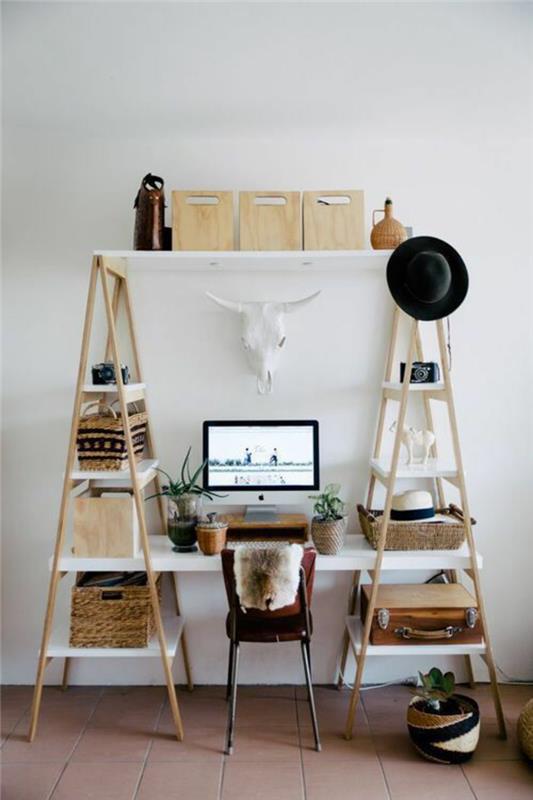 Biurko DIY zbuduj się Stół roboczy z dużą ilością miejsca do przechowywania