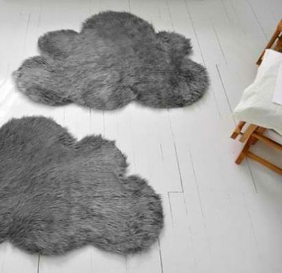DIY dywany i maty podłogowe futrzane szare chmury