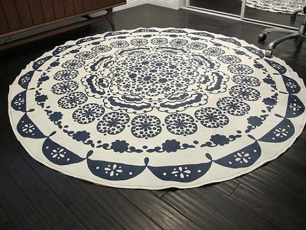 DIY dywany i maty podłogowe białe czarne okrągłe