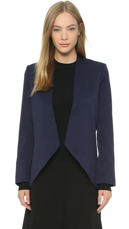 Veste femme bleu moderne sans revers Mode femme