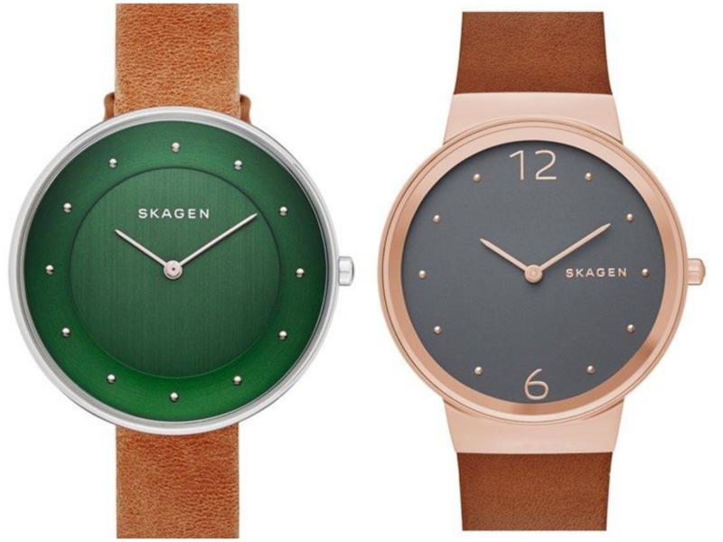 Montres femme Skagen montre femme montre-bracelet en cuir femme marron