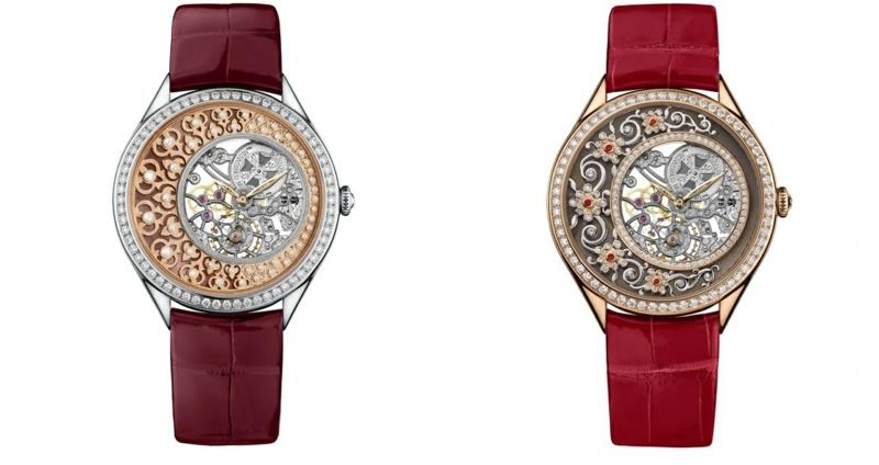 Montres pour dames au design élégant avec des bracelets de montre en cuir rouge
