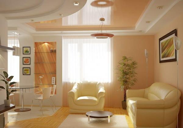 Plafond design dans le salon Plafonnier suspendu luminaire encastrable ambiente