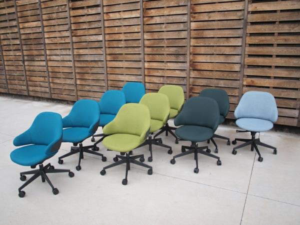 Designerski fotel ergonomicznie piękny nowoczesny zielony niebieski