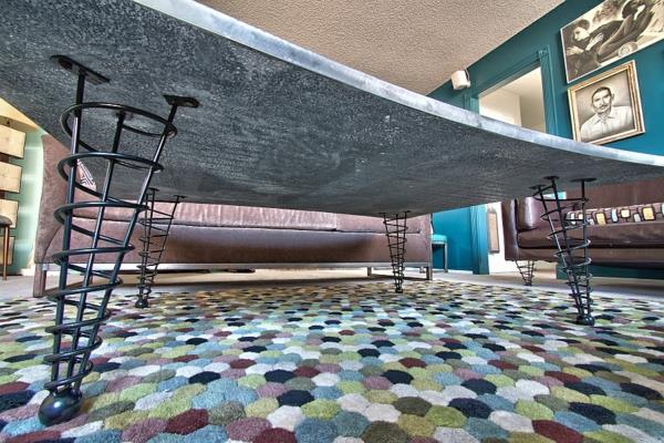 Pieds de table design spirale table basse tapis canapé