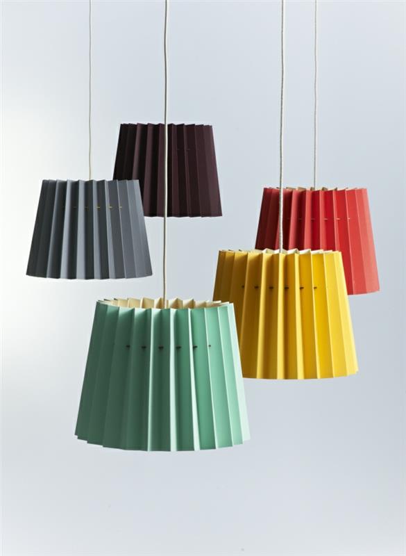 Luminaires design abat-jour menthe citron framboise