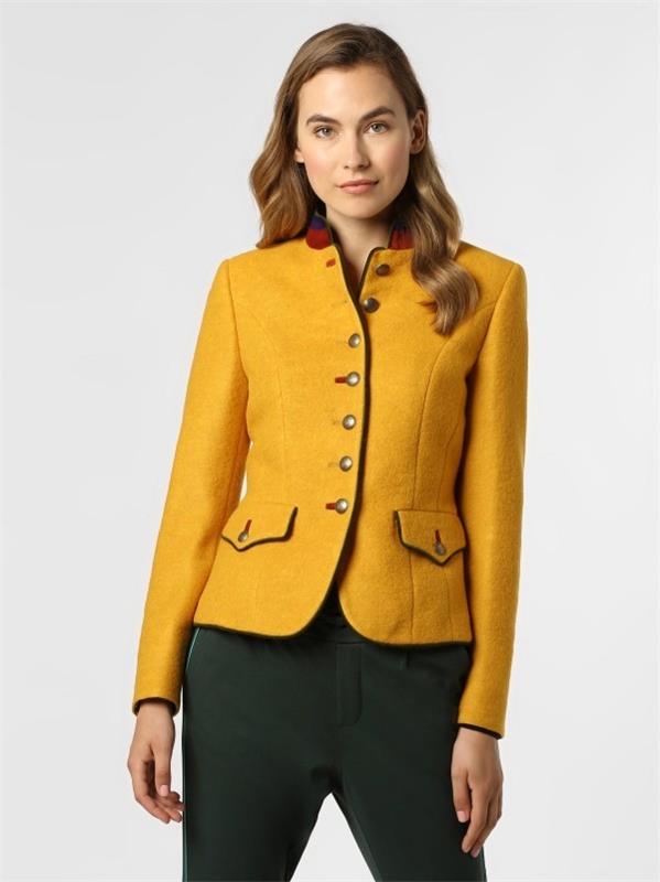 Des blazers élégants et fantaisie pour femme - c'est ce qui compte ! blazer jaune mélange de laine automne