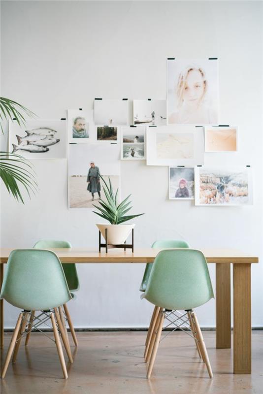 Chaises de salle à manger Eames Chairs Chaises ergonomiques vert menthe