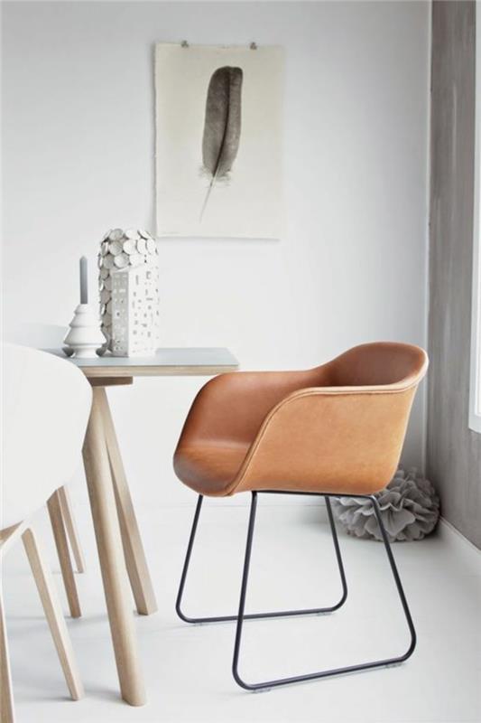Chaises de salle à manger avec des chaises en cuir ergonomiques au design moderne