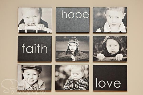 Photos de famille avec décoration idée croire espoir amour