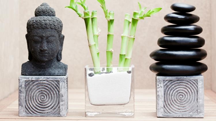 Feng Shui images pierres de bambou statue de Bouddha énergie positive