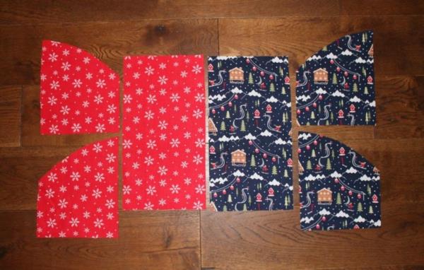 Cousez vos propres sacs à couverts festifs pour Noël Instructions étape par étape Étape 1