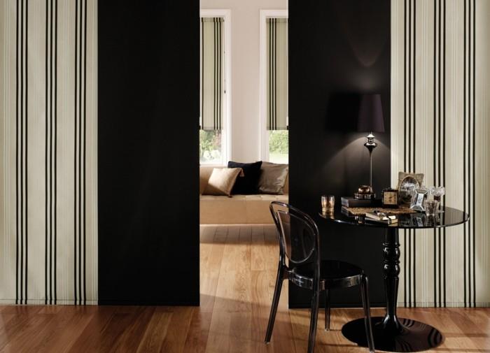 Panneaux rideaux diviseurs de pièce noir mat look moderne