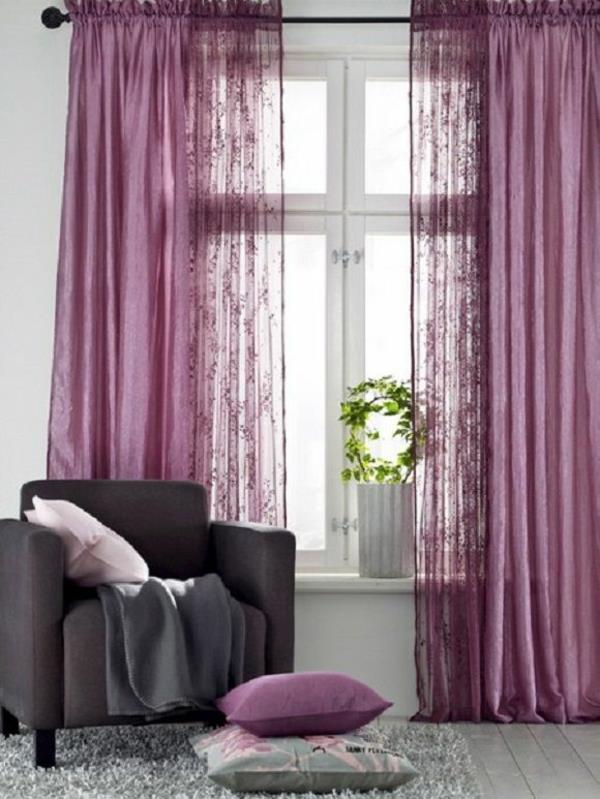 idées de rideaux modernes rideaux fenêtres design violet