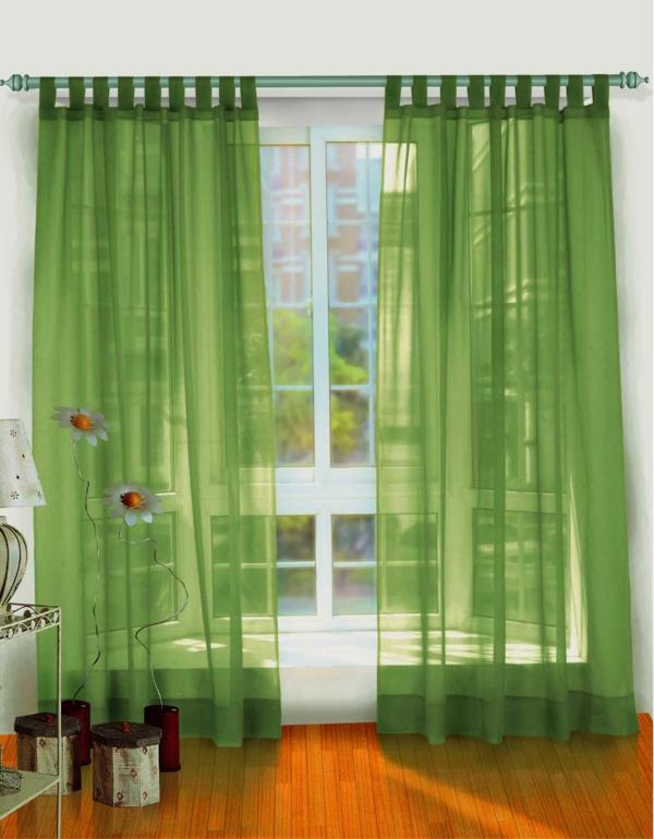 idées de rideaux modernes rideaux fenêtres design aéré vert