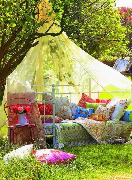 Décorations de jardin et accessoires de jardin rideaux aérés jaune