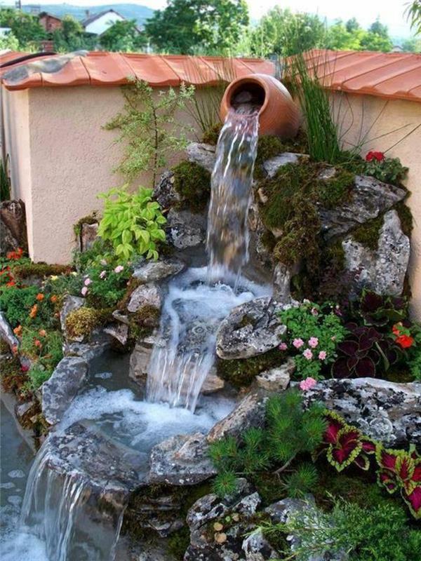 Photos d'étang de jardin idées de jardin créatives plantes de source d'eau étang à plusieurs niveaux