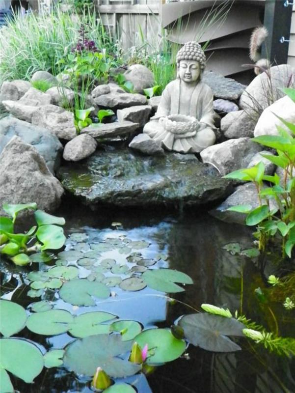 Étangs de jardin Étang de Koi construire des idées de conception de jardin de statue de Bouddha