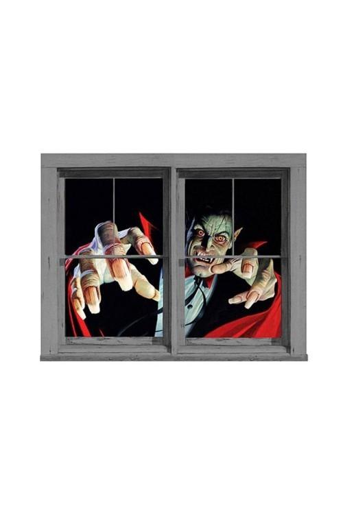 Przerażające Halloween dekoracje okienne zdjęcia okienne Grim Reaper Zombie efekt WOW