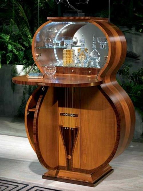 Bar House w kształcie gitary z masy perłowej z drewna wiśniowego