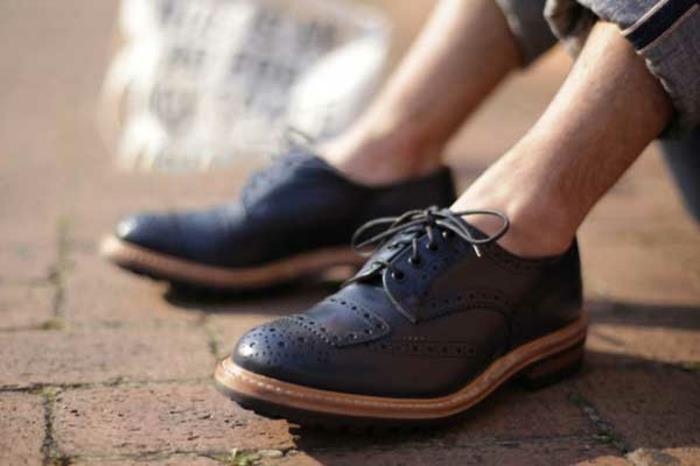 Moda męska buty jesienno-zimowe męskie skórzane