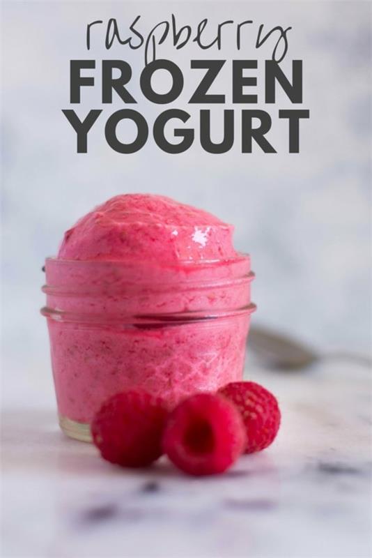 Recette de yaourt glacé au yaourt glacé à la framboise sans sorbetière