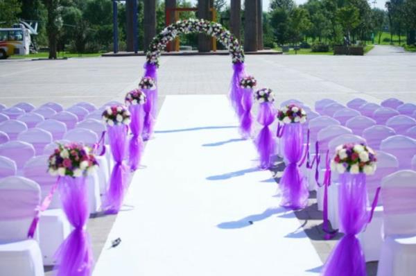 Décoration de mariage rose arc arrangement de fleurs décoration violette