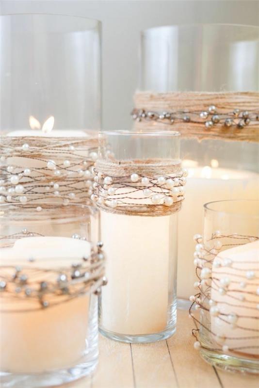 Zaprojektuj świece ślubne z rustykalną dekoracją