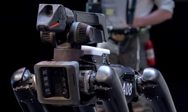 Le robot canin SpotMini de Boston Dynamics arrive bientôt en gros plan macro robo hund