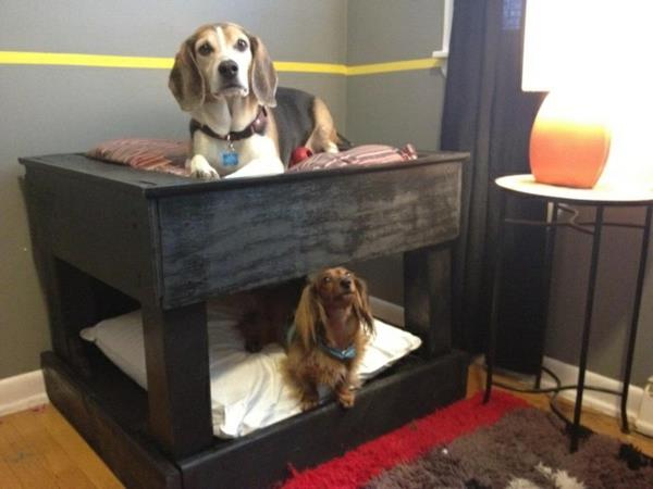Lits pour chiens superposés bois chats canapés animaux lit mezzanine