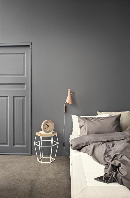 Idées pour la conception de mur créatif couleur de mur de chambre à coucher gris