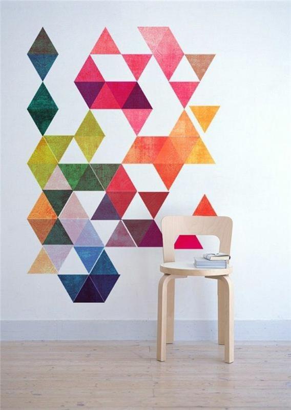 Idées pour la conception de murs créatifs avec des formes géométriques colorées