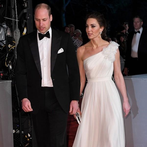 Kate Middleton Le prince William en costume noir avec les Baftas