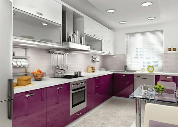 Metoda projektowania kuchni kuchnie wysoki połysk fioletowy