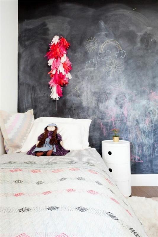 Peinture de tableau noir de mur de tableau de craie de lit de chambre d'enfant