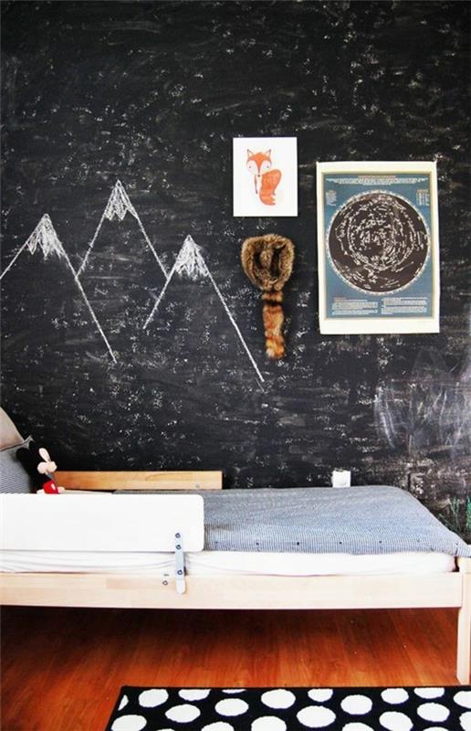 Idées de chambre d'enfant peinture tableau noir design mural créatif magnétique