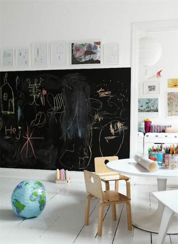 Tableau de couleur du tableau noir de la zone d'apprentissage de la chambre des enfants