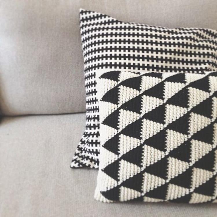 Housses de coussin à coudre motif géométrique noir et blanc coussins DIY