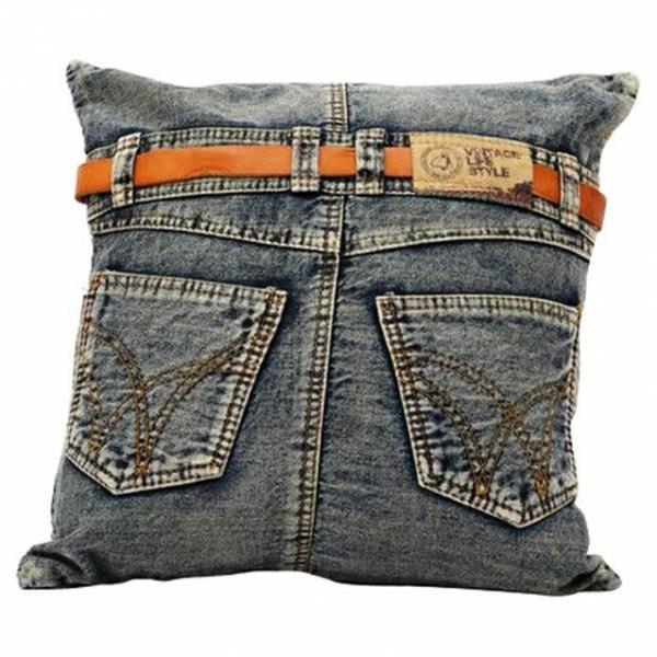 Housses de coussin en jeans taies d'oreiller pantalons