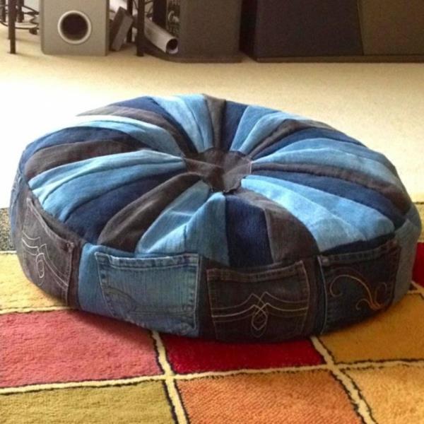 Housses de coussin en jeans, taies d'oreiller, vêtements assis autour