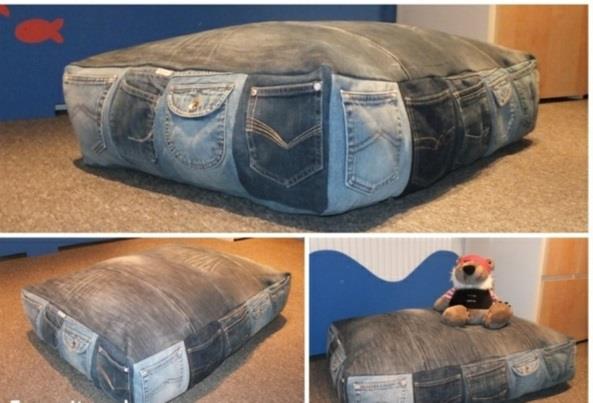 Housses de coussin Jeans taies d'oreiller vêtements pouf