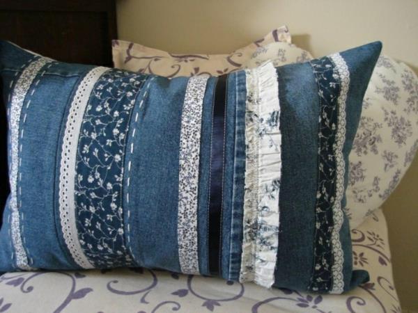 jeans design taies d'oreiller vêtements rayures