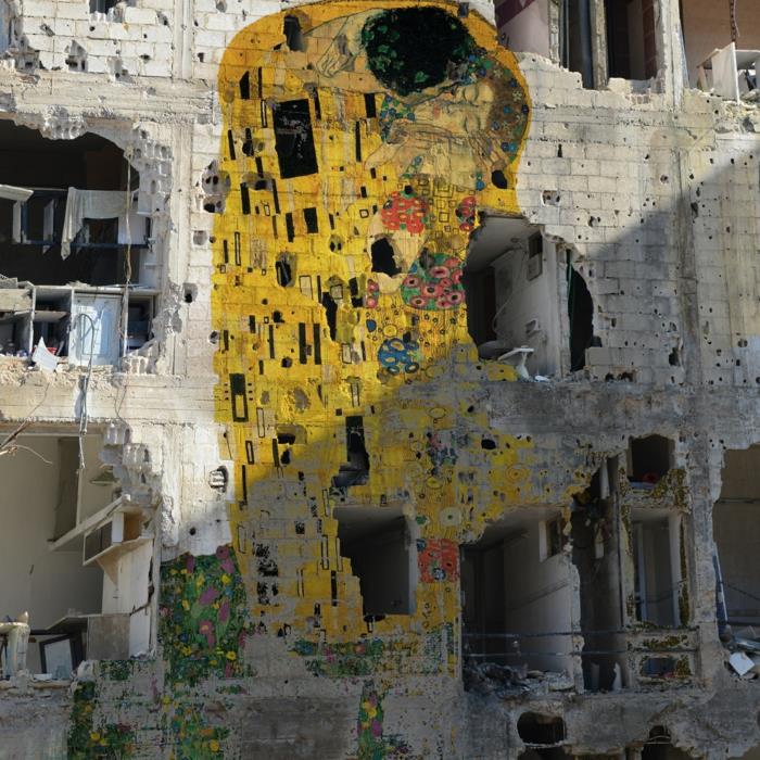 Klimt the Kiss Syryjska sztuka uliczna