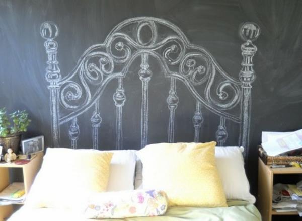 Têtes de lit, couleur mur, tableau noir, classique