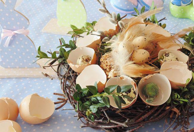 Panier avec bols d'oeufs de Pâques Idées d'artisanat de Pâques
