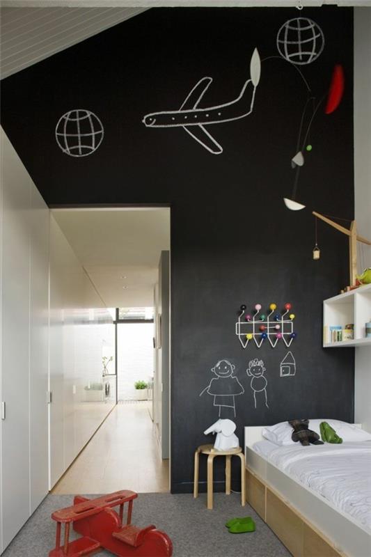 Avion de conception de mur créatif de peinture de tableau noir de pépinière de tableau de craie